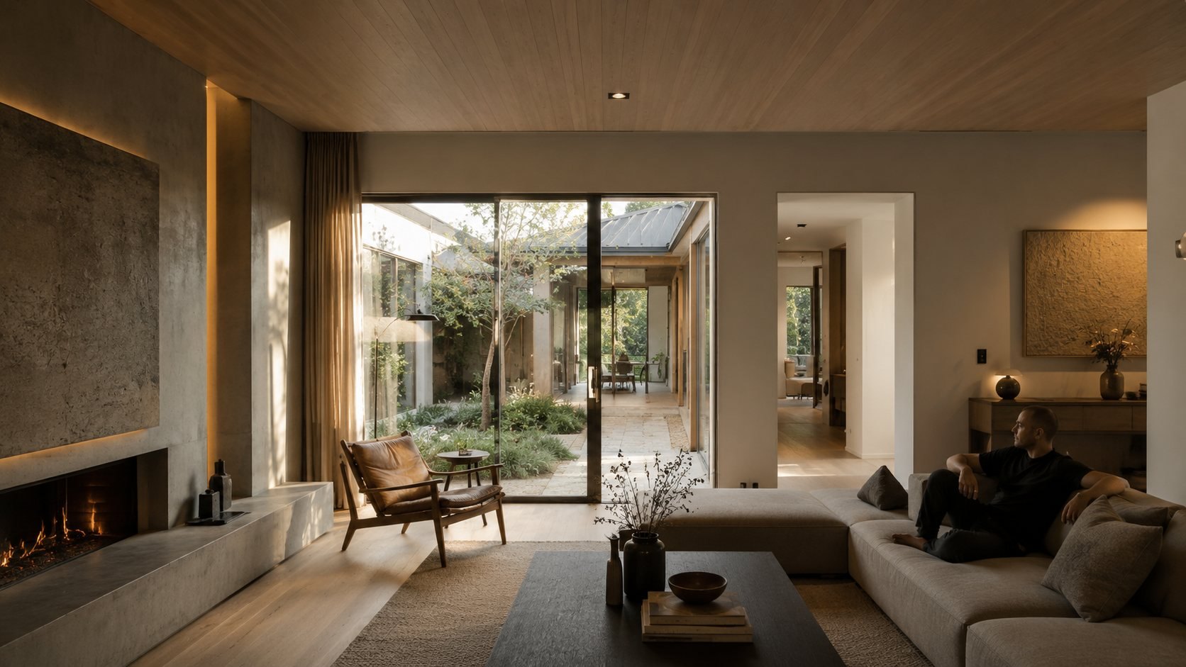 Interior of the Concrete & Light concept residence, Geelong