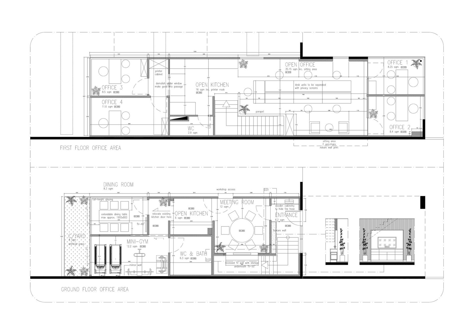 JWBS Office Refurbishment — Office plans