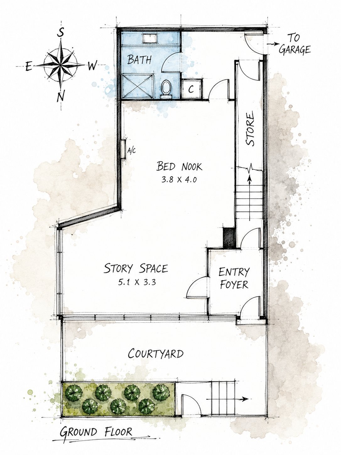 Short-Stay Apartment — Two Concepts — Floor plan